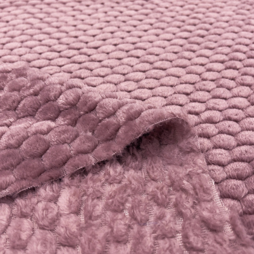 Manta Fleece com Relevo Colmeia 100% Poliéster 1,60m Largura - Rosa escuro