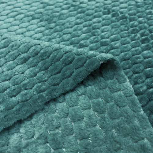 Manta Fleece com Relevo Colmeia 100% Poliéster 1,60m Largura - Verde esmeralda