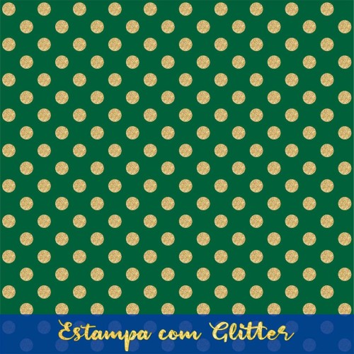 Tecido Tricoline - Poá Grande Dourado Glitter - 100% Algodão - 1,50m largura - Variante 59